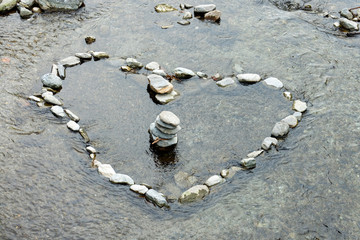 Heart of stone in a brook