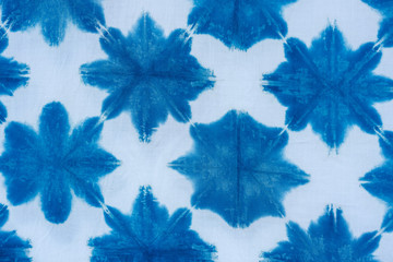 Abstract White and blue Mess up on the fabric for texture background