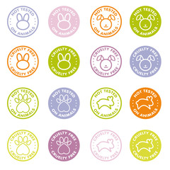Cruelty free - not tested on animals sign icon symbol - Vector set