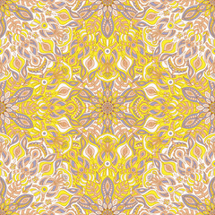 Fototapeta premium Mandala vector seamless pattern background. Tribal ornament.