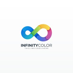 Infinity Loop Line Illustration Colorful Icon Vector Template