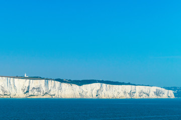 White chalk cliffs of Dover in England