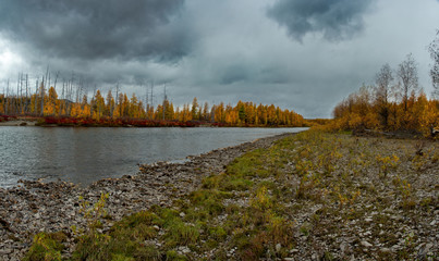 Russia. Western Sayan mountains, South of Krasnoyarsk territory. Lake Light in the natural Park...