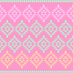 colorful ikat seamless pattern. Vibrant ethnic rhombus pattern in watercolour style.
