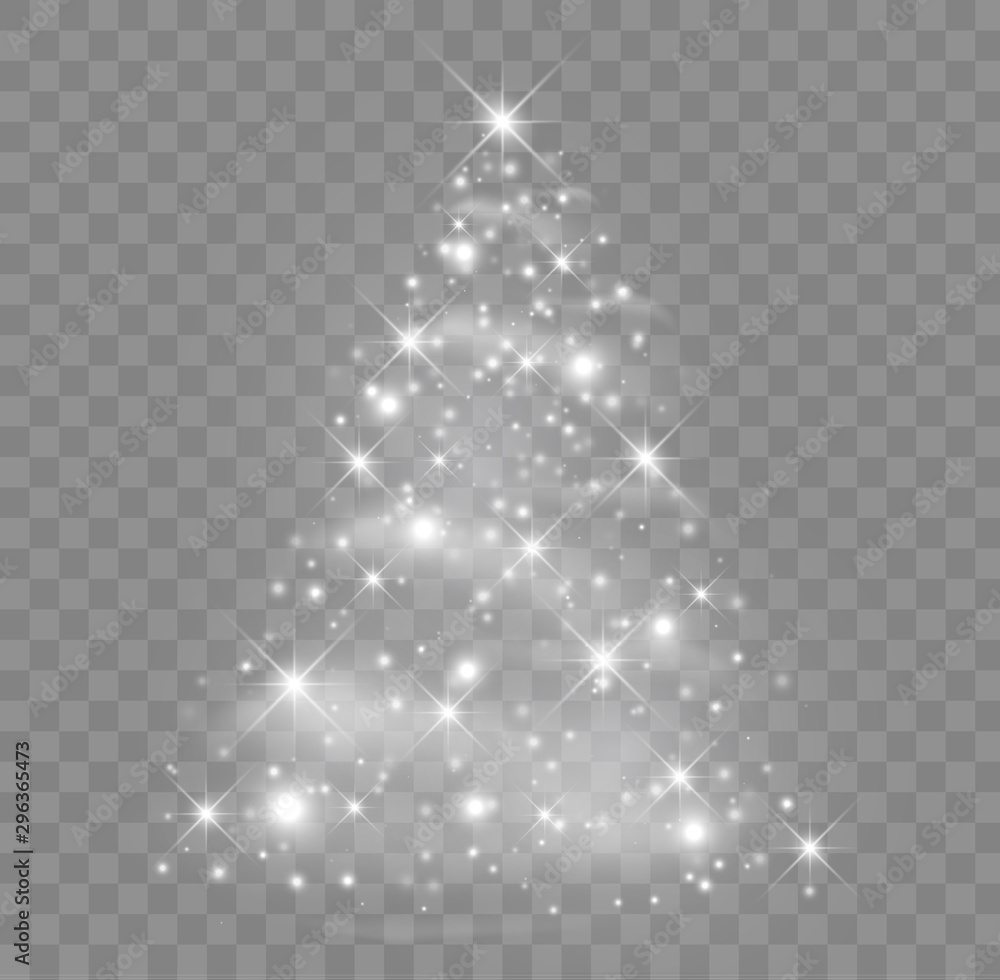 Wall mural shiny christmas tree vector illustration