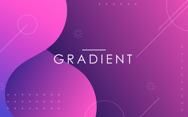 Gradient fluid shape abstract geometric background. Purple minimal design concept.
