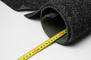 Carpet with rubber base on a white background