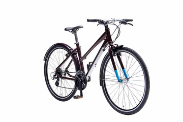 Isolated Lady Mountain / Trekking Bike In Perspective View