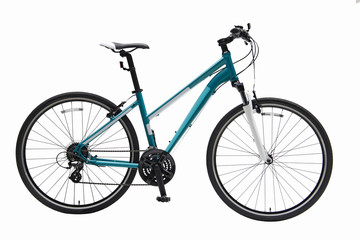 Isolated Hybrid Lady Bike in White and Tosca Color
