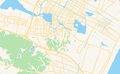 Printable street map of Yixing, China