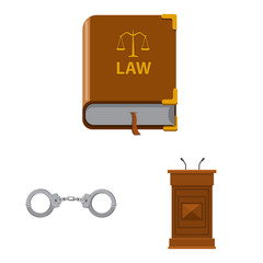 Vector design of law and lawyer symbol. Collection of law and justice vector icon for stock.