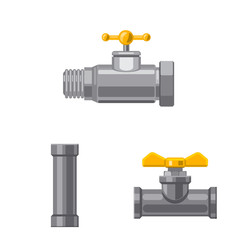 Vector illustration of pipe and tube icon. Collection of pipe and pipeline stock vector illustration.