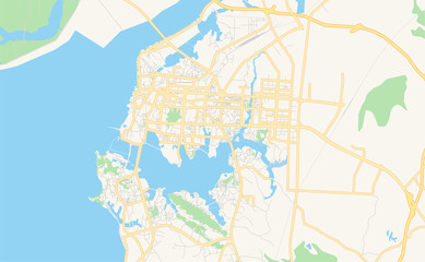 Printable street map of Yueyang, China
