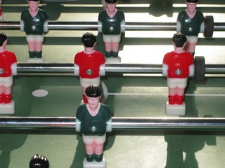 young man playing soccer