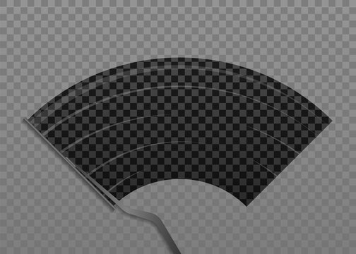 Car windscreen wipe glass, wiper cleans the windshield. Vector stock illustration