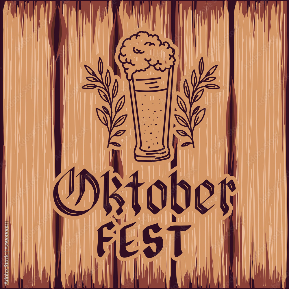 Wall mural Oktoberfest design, Beer Festival illustration