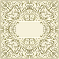 Ornate art deco vintage design card