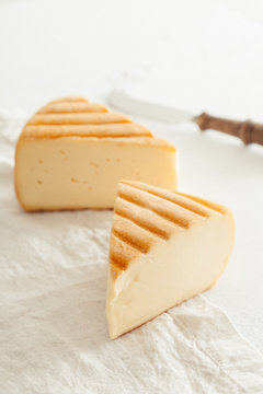 Close up view of cheese slices