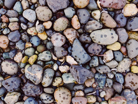 Top angle view of pebbles