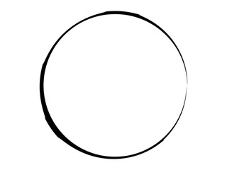 Grunge circle made of black paint.Grunge black ink circle made for marking.