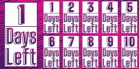 Promotional Banner With Number Of Days Left Sign. Unique and Trendy Banner or Poster Background For Your Unique Design.