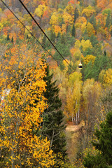 Autumn landscape with funicular