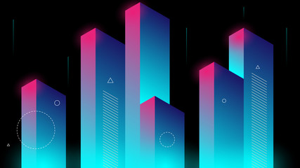 Modern abstract background with isometric element lines and beams. The background can be used for landing page websites and banners and posters.