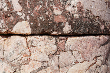 Pink marble with cracks, stone texture background, Full screen.