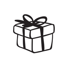 Hand drawn Fashion Illustration Romantic gift box isolated on white background. Creative ink art work. Actual vector drawing of Holiday things. Happy Valentine's Day set