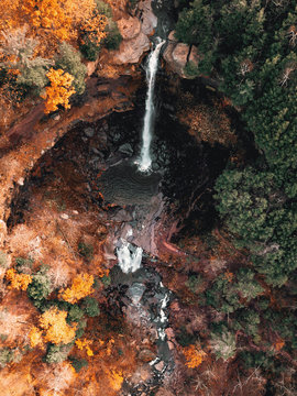 High angle view of waterfall
