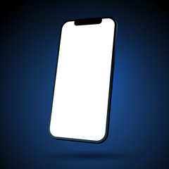 Mobile Communication Vector Icon Phone Mockup Blue