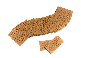 Diet crispbread on a white background
