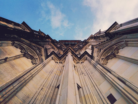 Part of gothic building seen from below