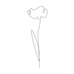 Spring flower icon line drawing, vector illustration