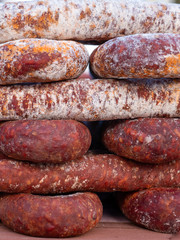 traditional spanish chorizo on display
