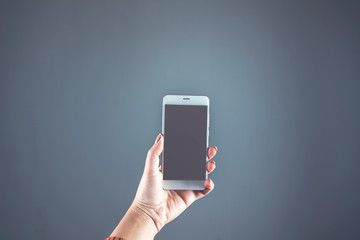 woman hand smart phone