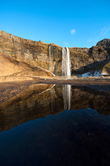 Fototapeta na wymiar Seljalandsfoss waterfall is located in the South Region in Iceland.