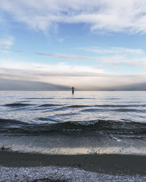 View of buoy from seashore