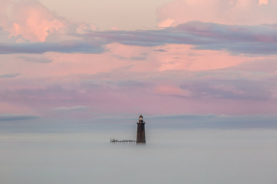Lighthouse in fog