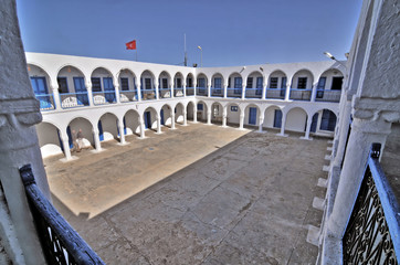 The ancient El Ghriba Synagogue located on the Tunisian island of Djerba