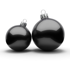 3D Rendering Black Christmas Ball