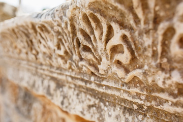 Beautiful and graceful ornament, an element of buildings. Parts of the ruins and ruins of ancient antiquity.