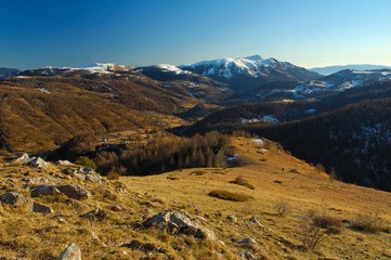 Col de la Couillole depuis le Mounier, Alpes Maritimes, France