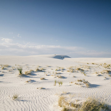 White sand with grass