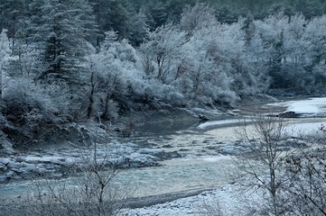Vallée du Var en hiver, RN202, Alpes Maritimes, France