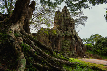Fototapeta na wymiar Angkor Wat is a public place in Siem Reap, Cambodia. It is a beautiful ancient architecture.