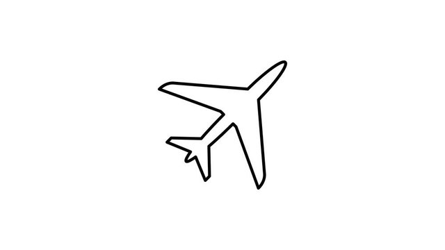 animation of line icon plane