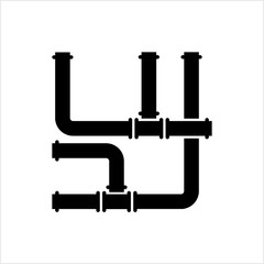 Pipe Icon, Pipe Fitting Icon, Water, Gas, Oil Pipeline, Plumbing Work