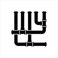 Pipe Icon, Pipe Fitting Icon, Water, Gas, Oil Pipeline, Plumbing Work