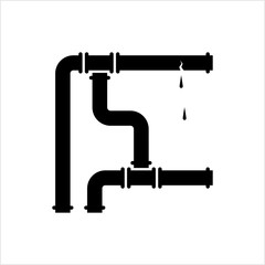 Broken Pipe Icon, Leakage In Pipe